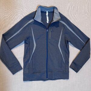 Lululemon Men’s Jacket Medium Navy Gray Full Zip Reflective Running Training